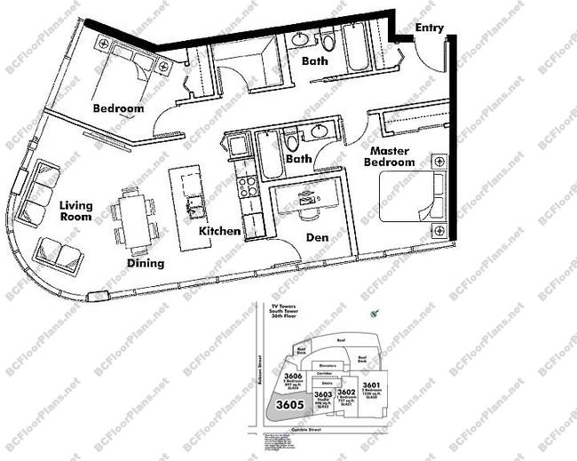 Floor Plan 3605 233 Robson Street