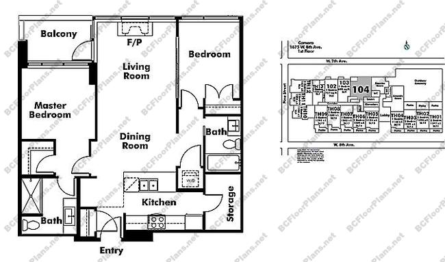 Floor Plan 106 1675 W. 8th Ave.