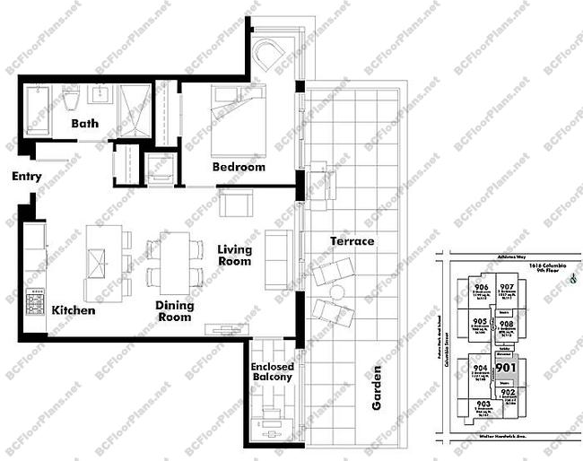 Floor Plan 901 1616 Columbia