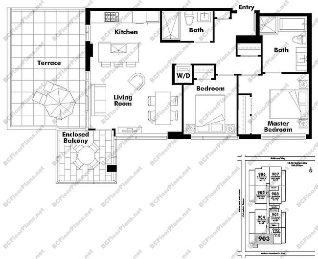Floor Plan 903 1616 Columbia