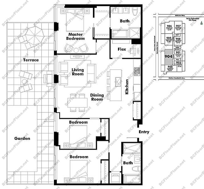 Floor Plan 904 1616 Columbia