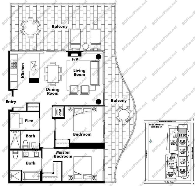 Floor Plan 1102 1661 Ontario