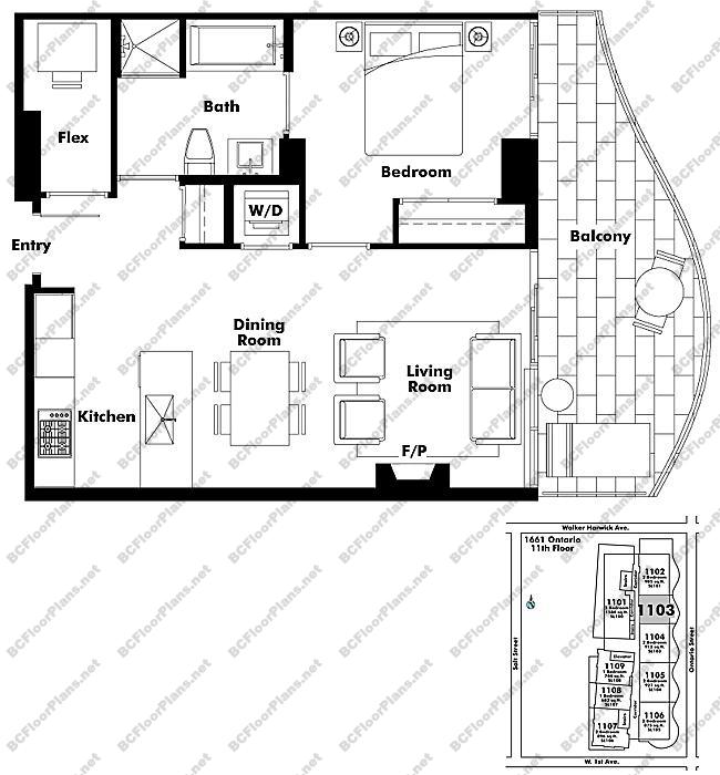 Floor Plan 1103 1661 Ontario