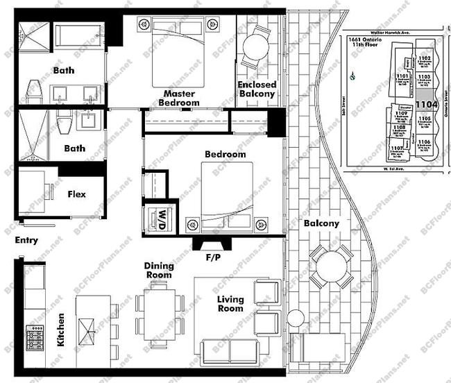 Floor Plan 1104 1661 Ontario