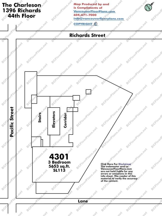 Floor Plan 4301 1396 Richards Street