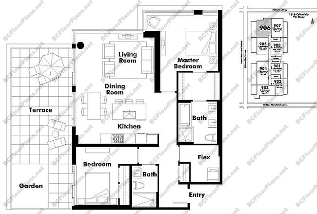 Floor Plan 906 1616 Columbia