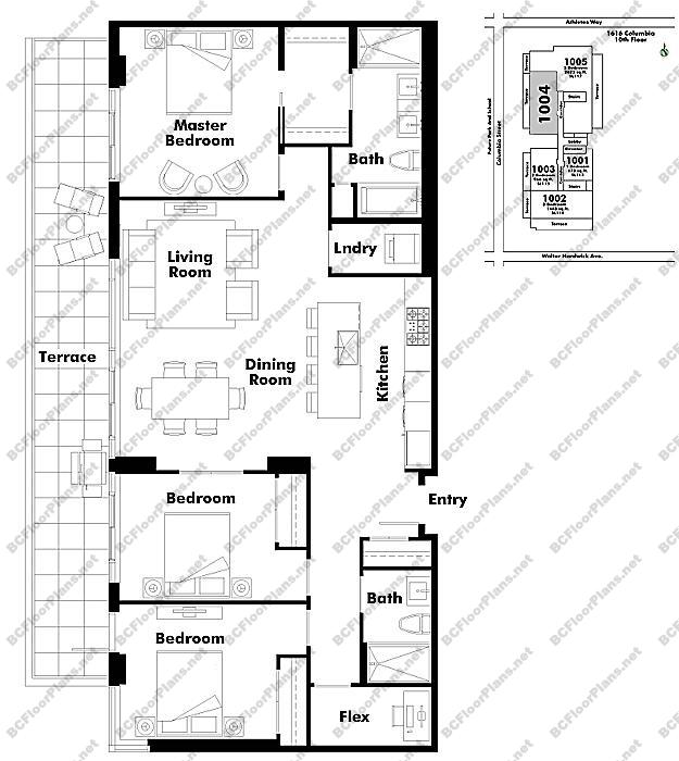 Floor Plan 1004 1616 Columbia