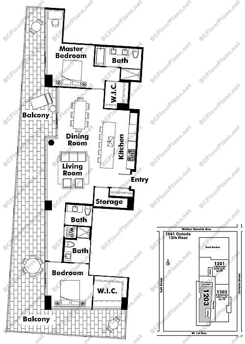 Floor Plan 1203 1661 Ontario