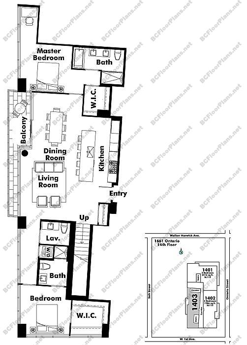 Floor Plan 1403 1661 Ontario