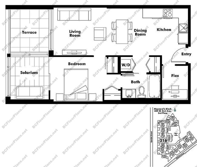 Floor Plan 316 445 W. 2nd Ave.