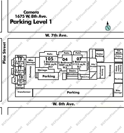 Floor Plan 107 1675 W. 8th Ave.