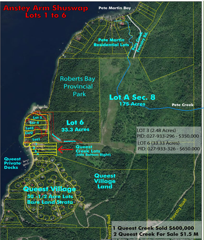 Six-lot easement map
