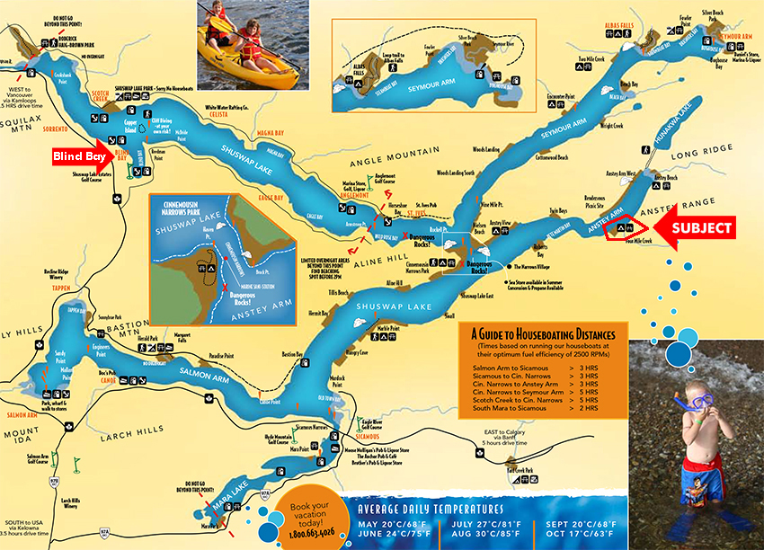 Shuswap Lake area map